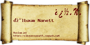 Ölbaum Nanett névjegykártya
